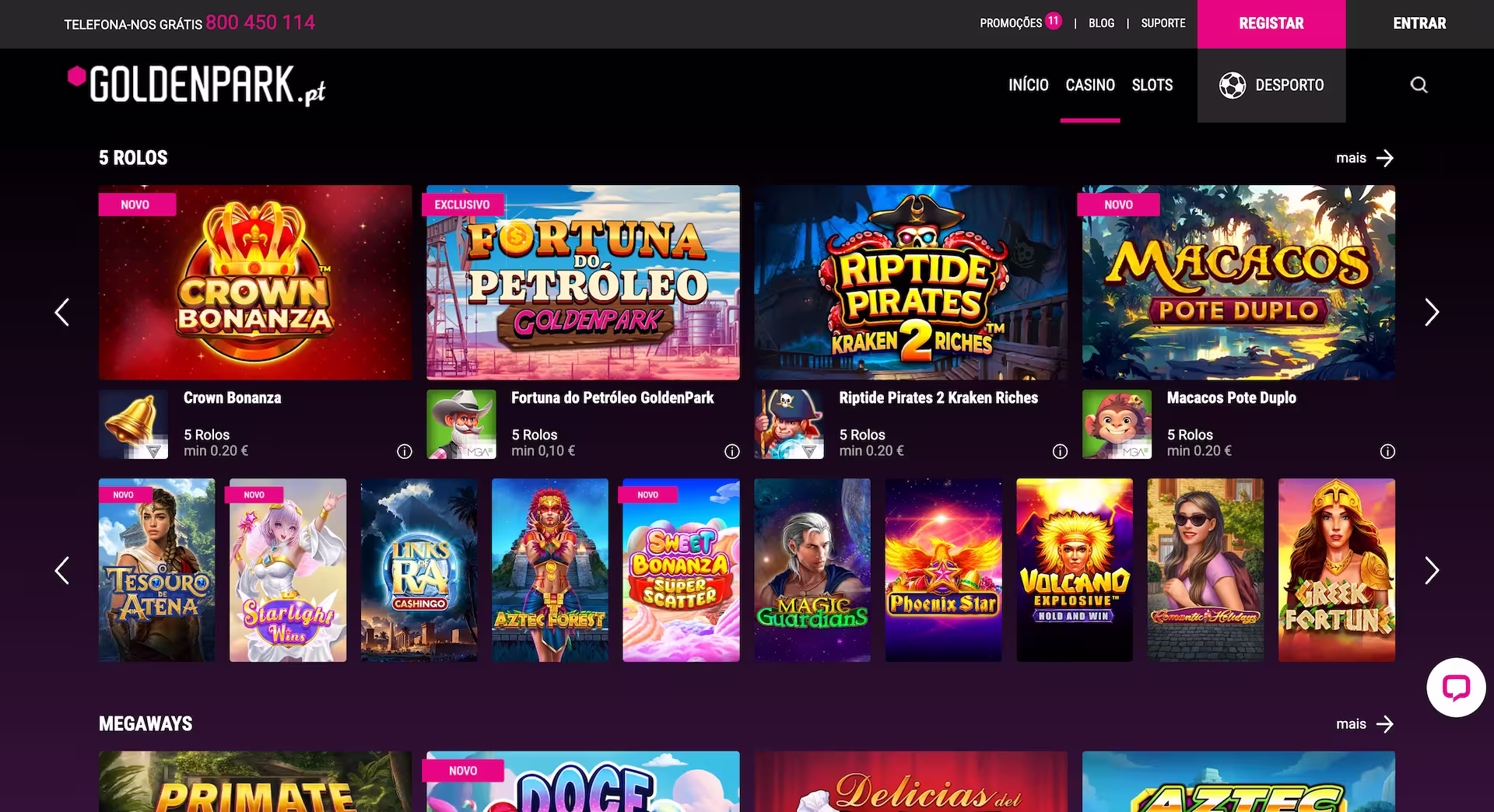 Selección de Juegos de Goldenpark Casino